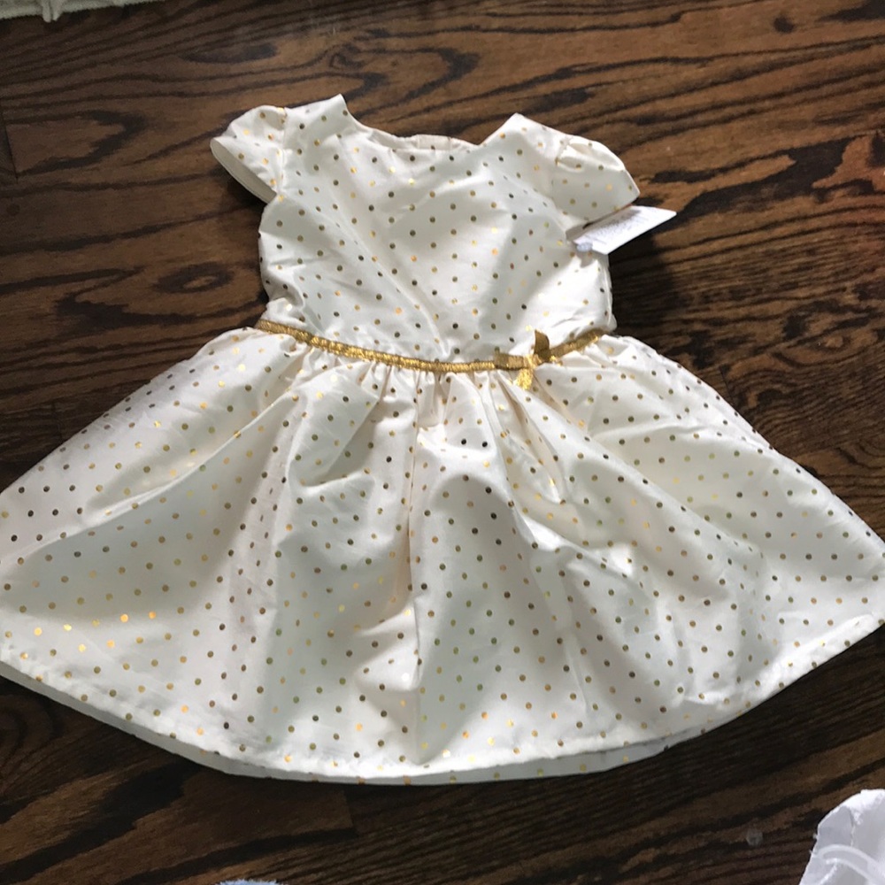 Never Worn Cream & Polka Dot Girls Dress